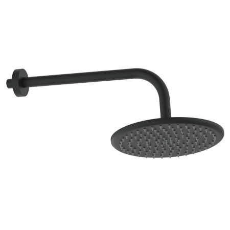 Scudo Round Shower Arm and Head in Matt Black