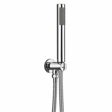 OUTHOLDER002 Scudo Rounded Outlet Elbow with Shower Hose and Handset in Chrome (1)