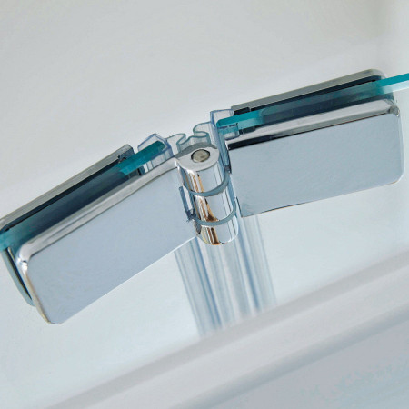 S6-GLASS030 Scudo S6 1000mm Semi Frameless Bifold Shower Door in Chrome Mechanism Detail