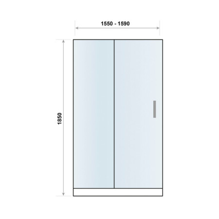 S6-GLASS032 Scudo S6 1600mm Sliding Shower Door in Chrome (3)