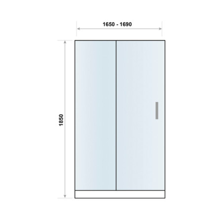 S6-GLASS033 Scudo S6 1700mm Sliding Shower Door in Chrome (3)