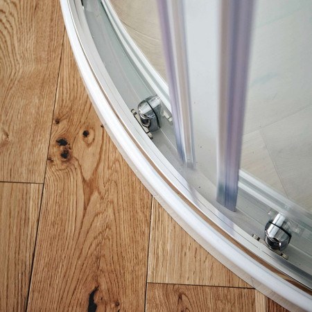 S6-GLASS002 Scudo S6 900mm Double Door Quadrant Shower Enclosure in Chrome Slider Mechanism