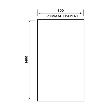 BLACKSCREEN099 Scudo S6 Black Squared Edge 1400 x 800mm Bath Screen Dimensions