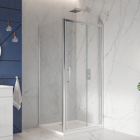 Scudo S8 1400mm Sliding Shower Door in Chrome