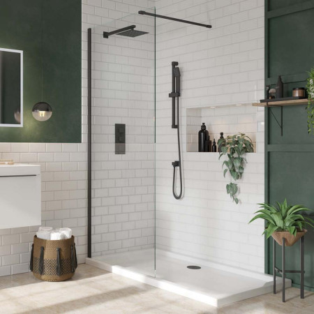 Scudo S8 760mm Black Wetroom Panel