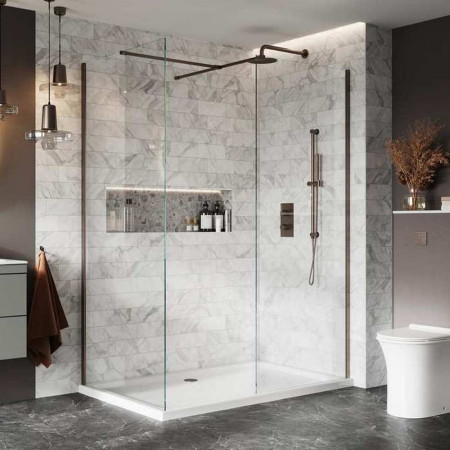 Scudo S8 1100mm Bronze Wetroom Panel