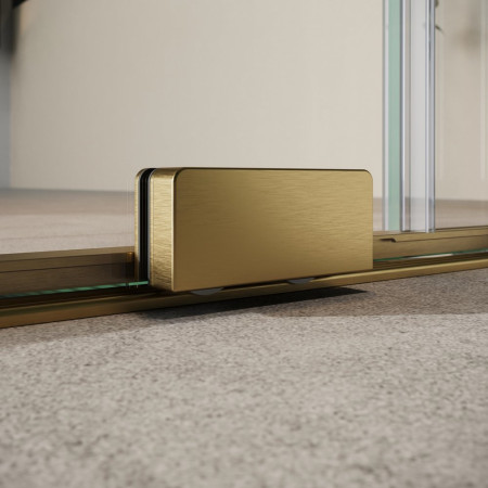 MO-DOOR-1200/MO-DOORPACK-BRASS Scudo S8 Momentum 1200mm Brushed Brass Sliding Wetroom Panel Roller Mechanism