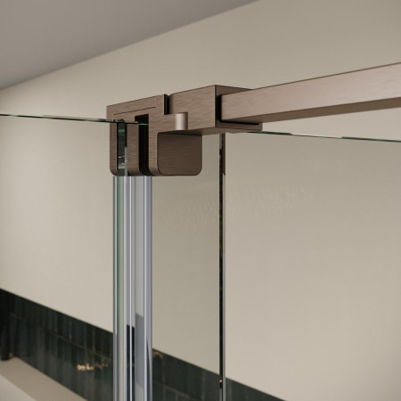 MO-DOOR-1600/MO-DOORPACK-BRONZE Scudo S8 Momentum 1600mm Brushed Bronze Sliding Wetroom Panel Stabilising Bar