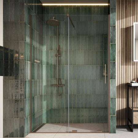 Scudo S8 Momentum 1200mm Brushed Bronze Sliding Wetroom Panel