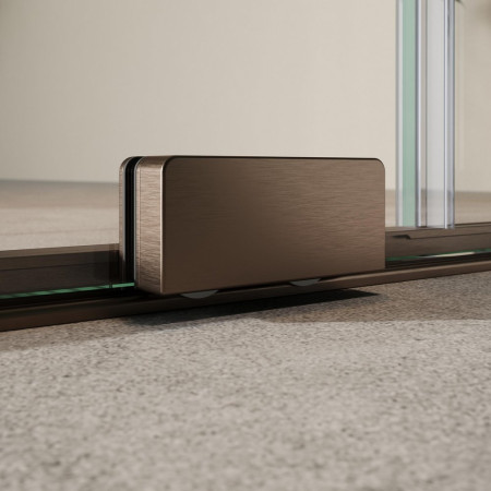 MO-DOOR-1400/MO-DOORPACK-BRONZE Scudo S8 Momentum 1400mm Brushed Bronze Sliding Wetroom Panel Roller Mechanism