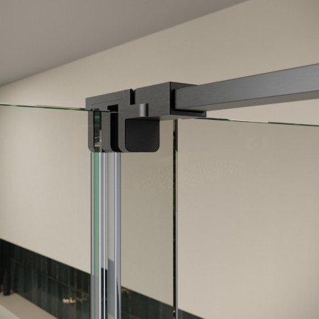 MO-DOOR-1700/MO-DOORPACK-GUN Scudo S8 Momentum 1700mm Gunmetal Sliding Wetroom Panel Stabilising Bar