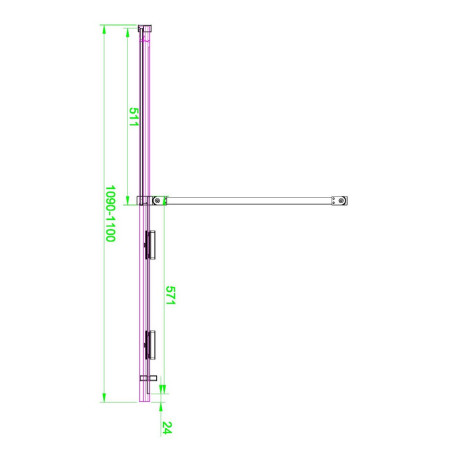 MO-DOOR-1100/MO-DOORPACK-CHROME Scudo S8 Momentum 1100mm Chrome Sliding Wetroom Panel Dimensions