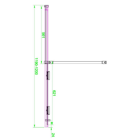 MO-DOOR-1200/MO-DOORPACK-BLACK Scudo S8 Momentum 1200mm Matt Black Sliding Wetroom Panel Dimensions