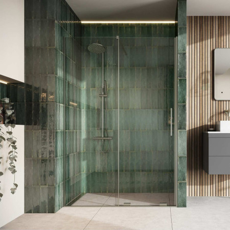Scudo S8 Momentum 1400mm Brushed Nickel Sliding Wetroom Panel