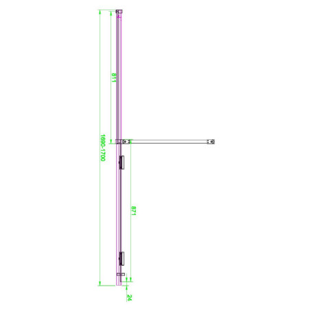 MO-DOOR-1700/MO-DOORPACK-BRONZE Scudo S8 Momentum 1700mm Brushed Bronze Sliding Wetroom Panel Dimensions
