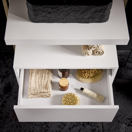SHELPH-600-WHITE Scudo Shelph 600mm Basin Shelf in Matt White Drawer Unit Storage