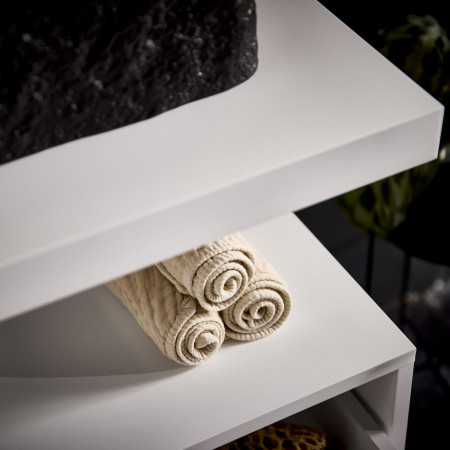 SHELPH-800-WHITE Scudo Shelph 800mm Basin Shelf in Matt White Lifestyle