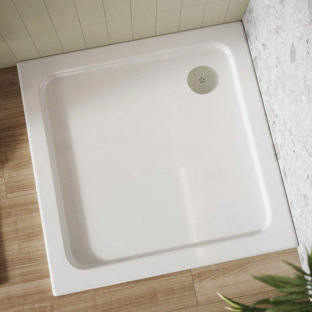 760-760-SQ-WTE Scudo Shires 760mm Square White Shower Tray Lifestyle