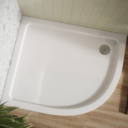 1200-900-OFFRH-WTE Scudo Shires 1200 x 900mm Offset Quadrant Right Hand Shower Tray Lifestyle