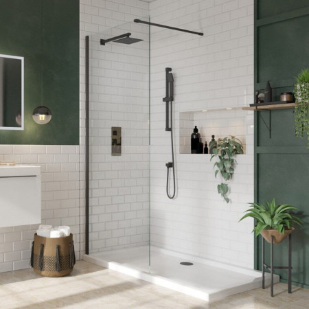 1200-800-REC-WTE Scudo Shires 1200 x 800mm Rectangular White Shower Tray with Wetroom Panel