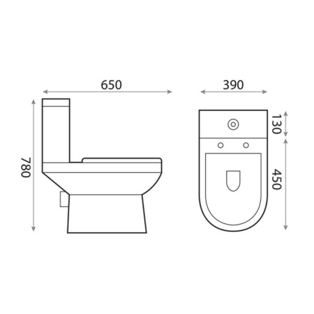 WC-PAN-001/CERAMIC-CISTERN-999 Scudo Spa Rimless Open Back Pan with Cistern & Soft Close D Shape Seat (3)