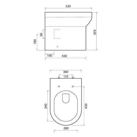 BTW-002 Scudo Spa Rimless Back to Wall Pan & Seat (2)