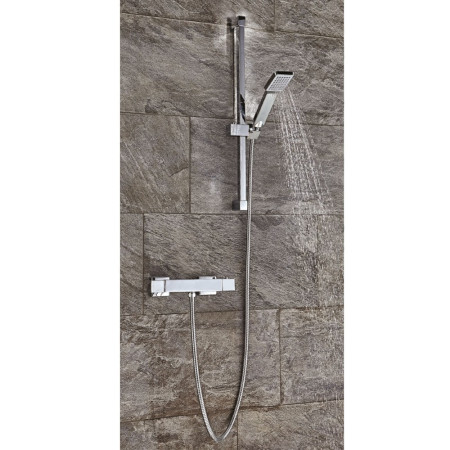 BARVALVE001 Scudo Square Premium Exposed Bar Shower Valve in Chrome Lifestyle