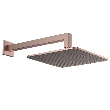 Scudo Square Shower Arm and Head in Brushed Bronze