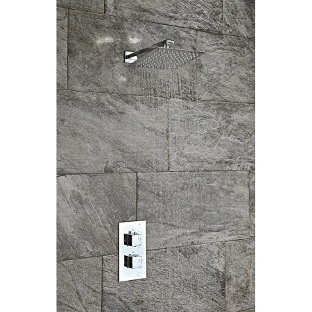 CONCEALED001/WALLARM001/SH003 Scudo Square Thermostatic Shower Set Three (1)
