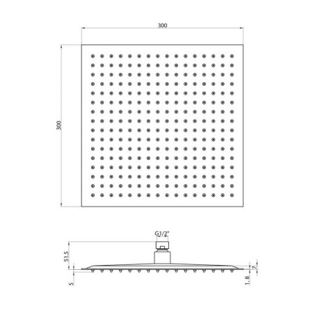 BLACK007ORB Scudo Squared 300mm Shower Head in Black (2)