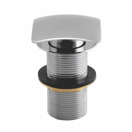 Scudo Squared Dome Unslotted Sprung Basin Waste in Chrome