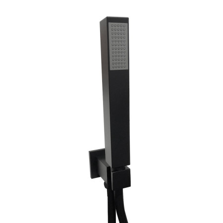 BLACK019ORB Scudo Squared Outlet Elbow with Shower Hose and Handset in Black (1)