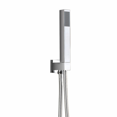 OUTHOLDER001 Scudo Squared Outlet Elbow with Shower Hose and Handset in Chrome (1)