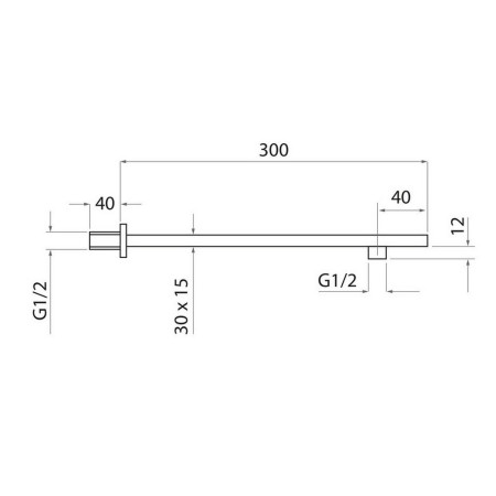 WALLARM001 Scudo Squared Wall Mounted 405mm Shower Arm in Chrome (2)