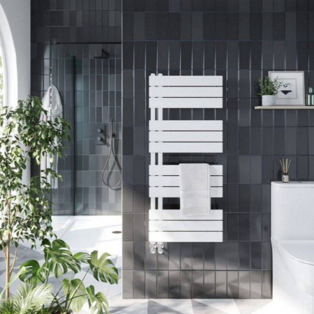 Scudo Thames 1640 x 600mm Towel Radiator in Matt White