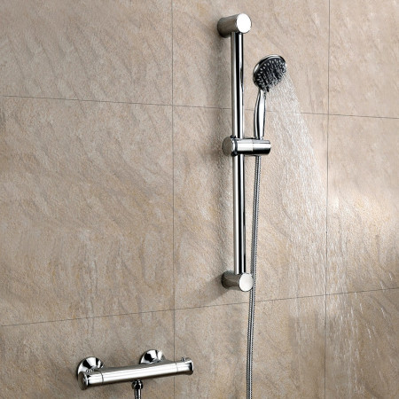 Scudo Tidy Round Brass Bar Valve with Riser Kit and Fast Fix Brackets