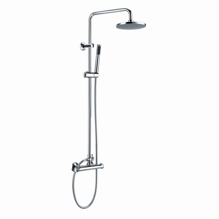 SHOWER008 Scudo Tidy Round Thermostatic Bar Valve with Riser Rail in Chrome (1)