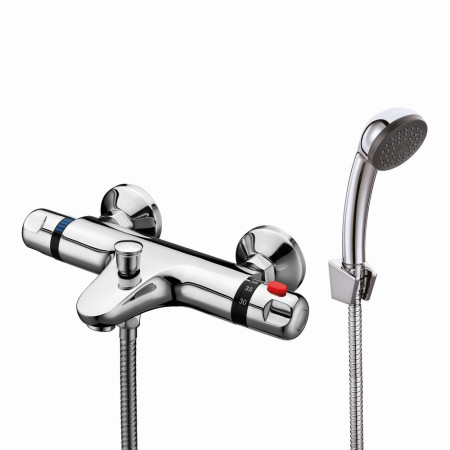 TAP065 Scudo Tidy Thermostatic Bath Shower Mixer Wall or Deck Mounted in Chrome (1)