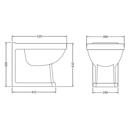 TRAD-BTW-PAN/TRADSEAT Scudo Traditional Back to Wall Pan with Soft Closing Seat (2)