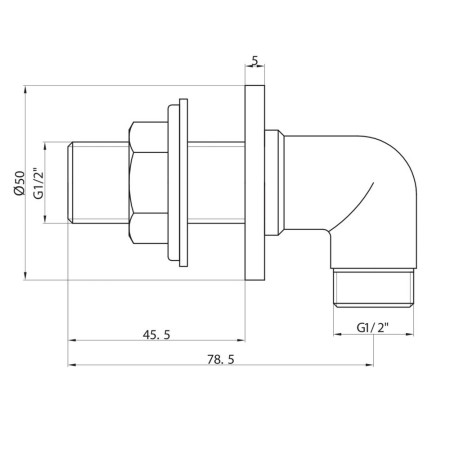 OUT003 Scudo Traditional Outlet Elbow in Chrome (3)