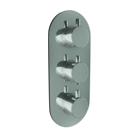 CONCEALED004/PLATE004 Scudo Triple Oval Concealed Shower Valve in Chrome (1)