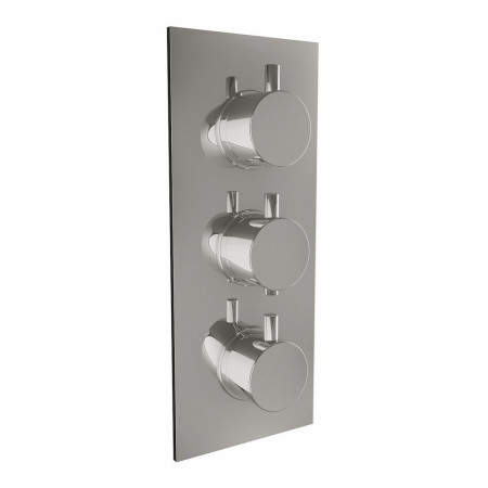 CONCEALED004 Scudo Triple Rounded Handle Concealed Shower Valve in Chrome (1)