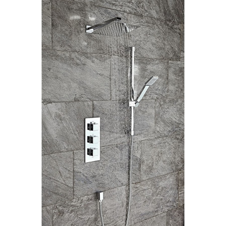 CONCEALED003 Scudo Triple Squared Handle Concealed Shower Valve in Chrome (2)