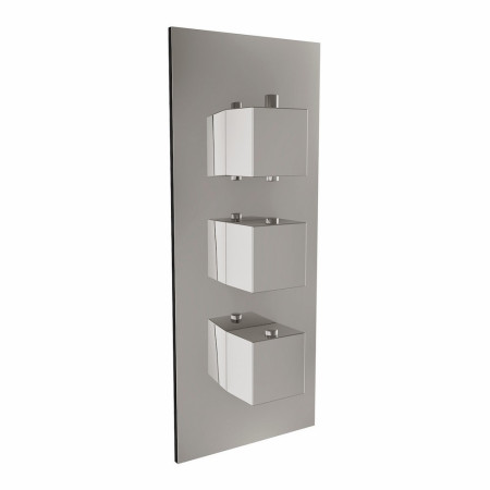 CONCEALED003 Scudo Triple Squared Handle Concealed Shower Valve in Chrome (1)
