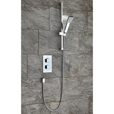 CONCEALED005 Scudo Twin Squared Handle Concealed Shower Valve with Diverter in Chrome (2)