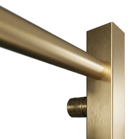VI-80-50-BB Scudo Vibe 800 x 500mm Towel Radiator in Brushed Brass Close Up