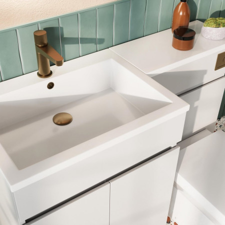Scudo Waterguard 1100mm White Left Hand Combination Unit Close Up
