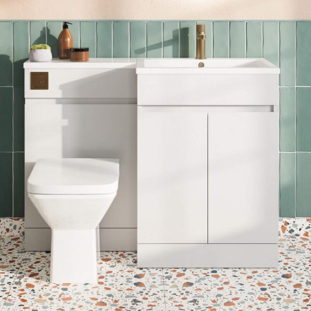 Scudo Waterguard 1100mm White Right Hand Combination Unit Lifestyle