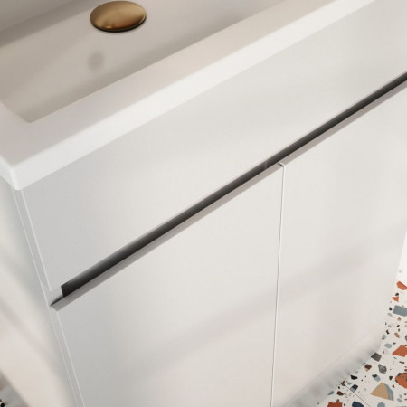 Scudo Waterguard 600mm Gloss White Freestanding Vanity Unit and Basin Lifestyle