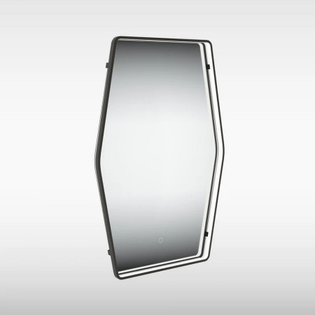 Sensio Aspect Art Deco Floating Edge 900 x 600mm Matt Black LED Mirror